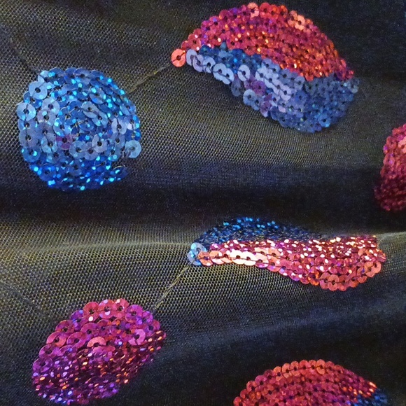 LONG GORGEOUS BLACK SHEER LINED DRESS, TAGLESS, SIZE L(?) - Picture 5 of 6